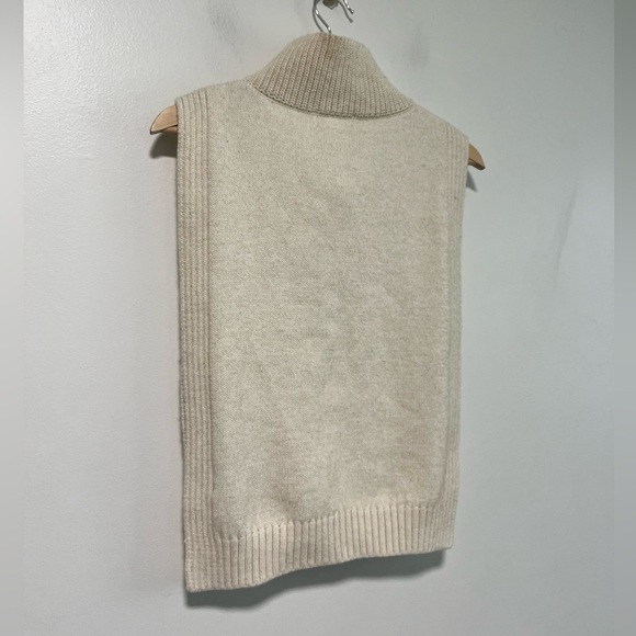 H&M Cream Knit Half-Zip Sweater Vest One Size High Neck Layering Piece - Picture 4 of 14